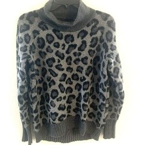 Cynthia Rowley Sweater Size Small Chunky Animal Print Wool Blend